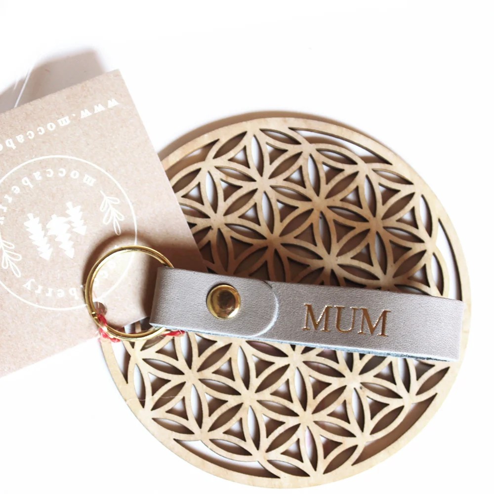 Mum Leather Keychains Moccaberry