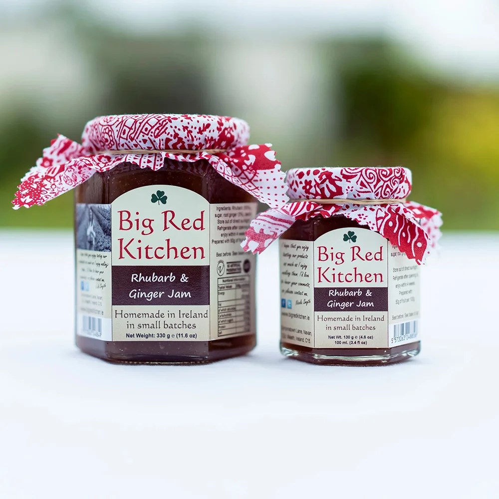 Irish Made Jam - Rhubarb and Ginger, 330g Big Red Kitchen