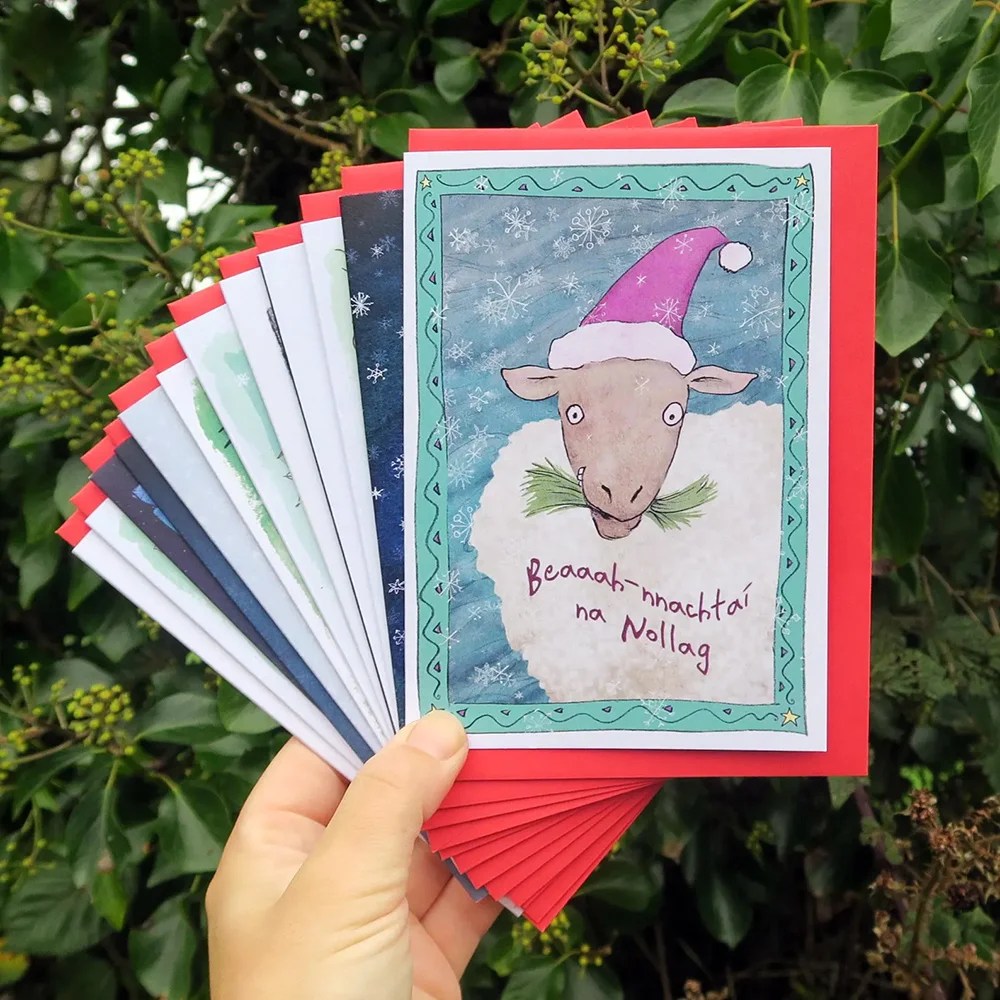 Irish Christmas Greeting card - Mireog - Xmas Sheep
