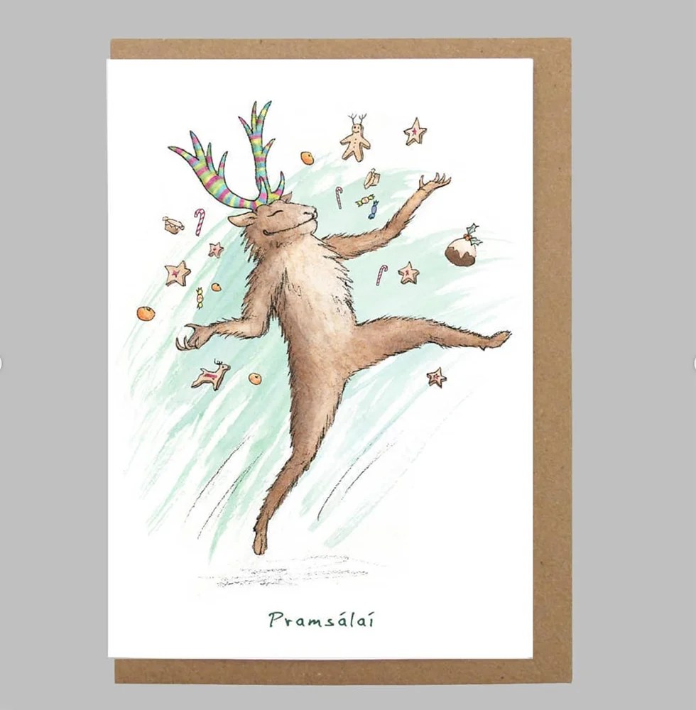 Christmas Greeting card - Reindeer - Pramsálaí Mireog