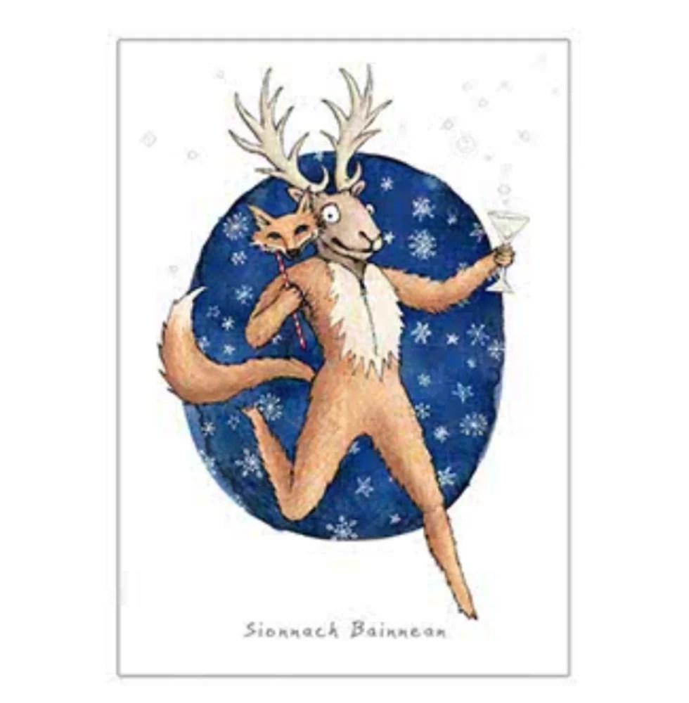 Christmas Greeting card - Reindeer - Sionnach Bainnean Mireog