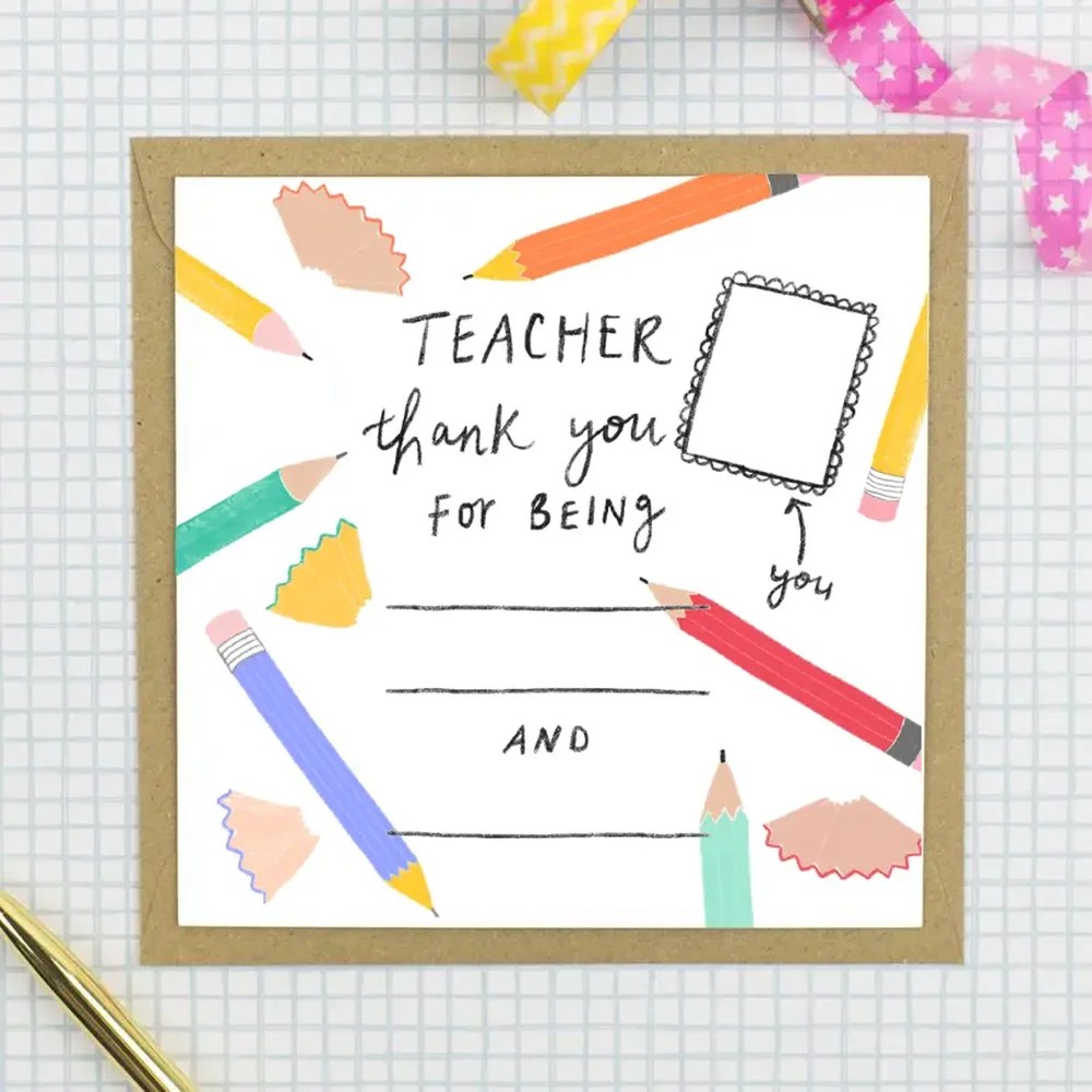 Thank you teacher card Pickled Pom Pom