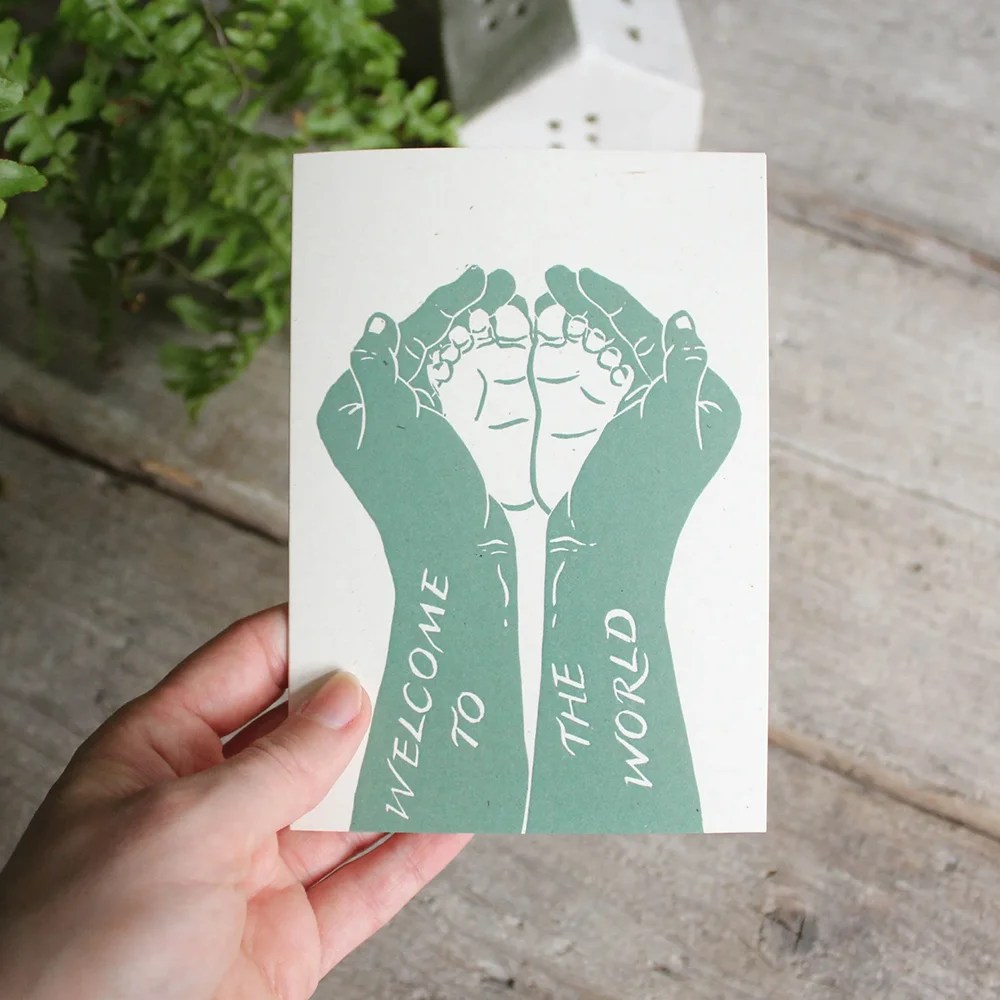 Welcome to the world card - Blue MisPrintedMind