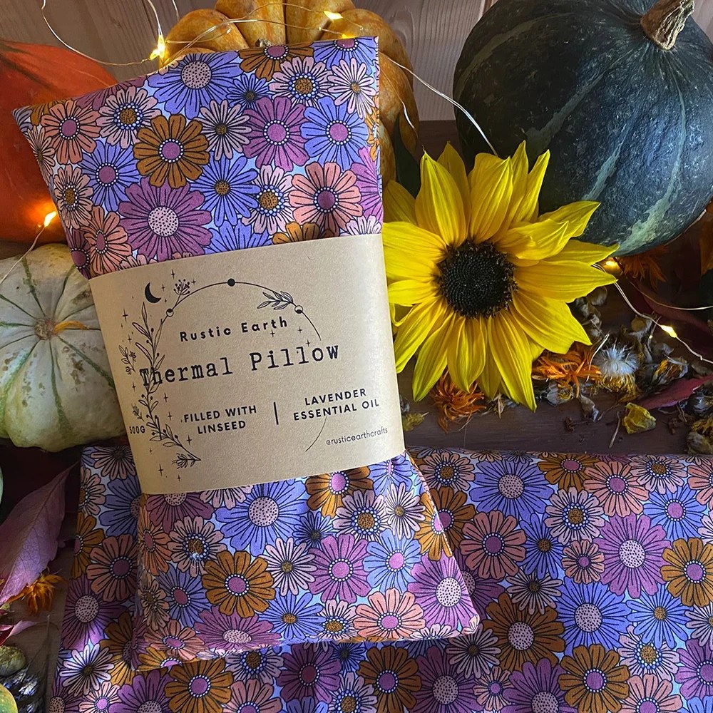 Thermal Pillow - Autumn Daisies Rustic Earth