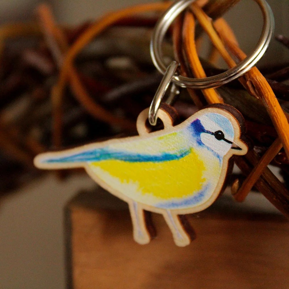 Bird keyrings - Blue tit Tiny Studio