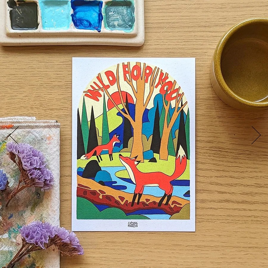 Love Postcard - Wild for you Explore with Marion