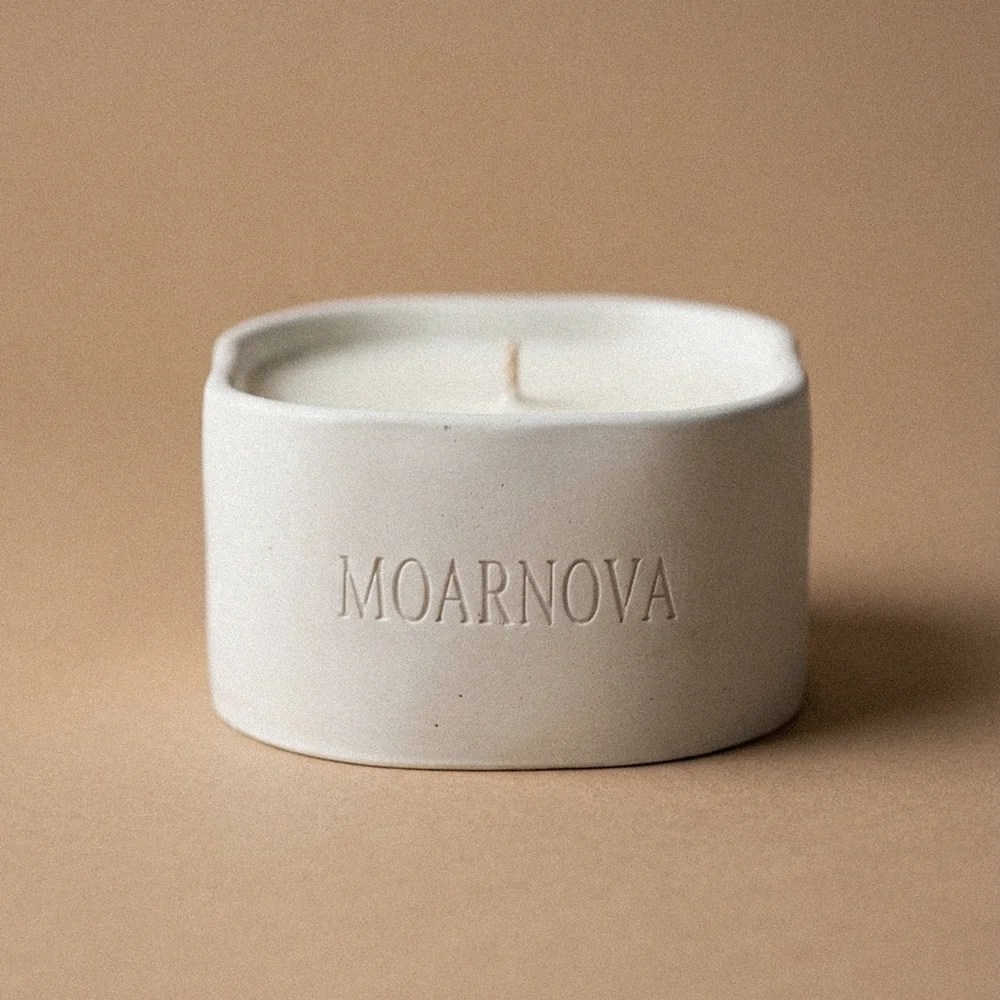 Concrete soy candle - Cloud & Linen Moarnova