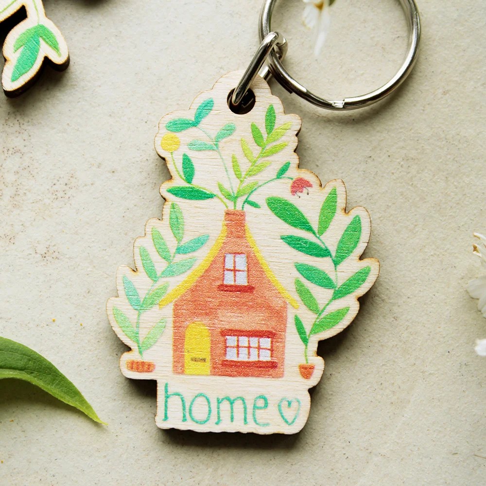 Wooden keyring - Home Tiny Studio