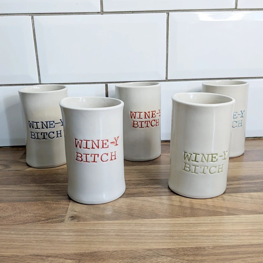 Wine-y bitch tumbler Clare Blount Pottery