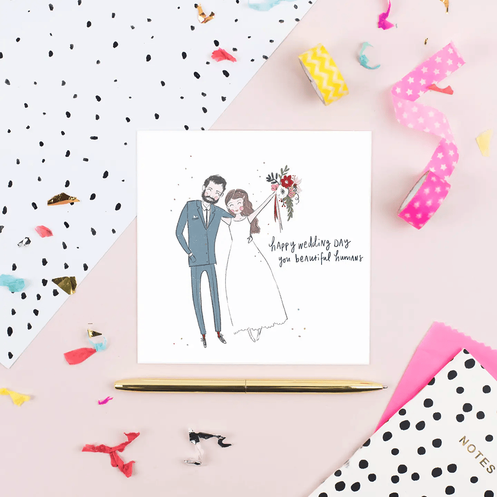 Wedding Day Greeting Card Pickled Pom Pom