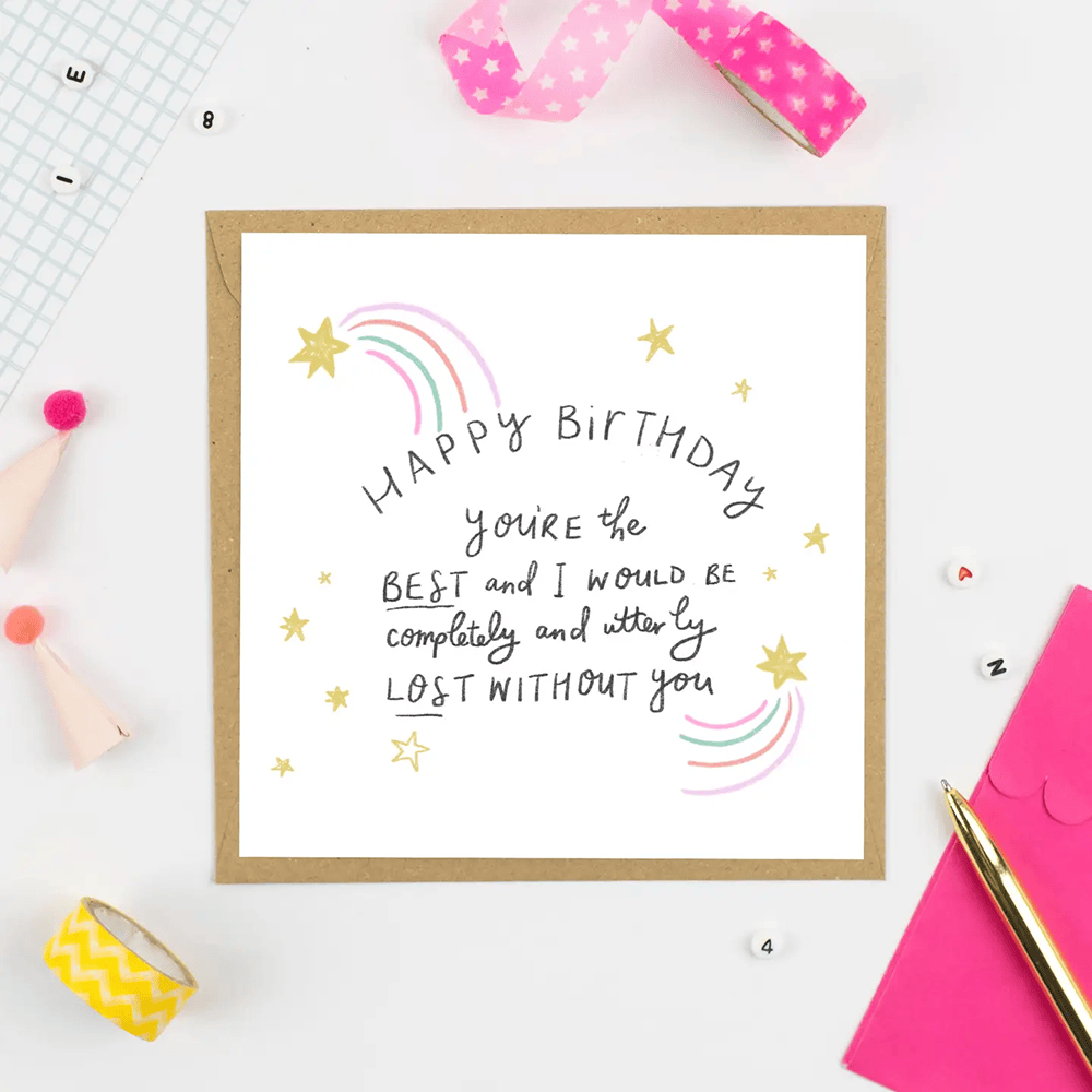Greeting card - Birthday - Lost without you Pickled Pom Pom