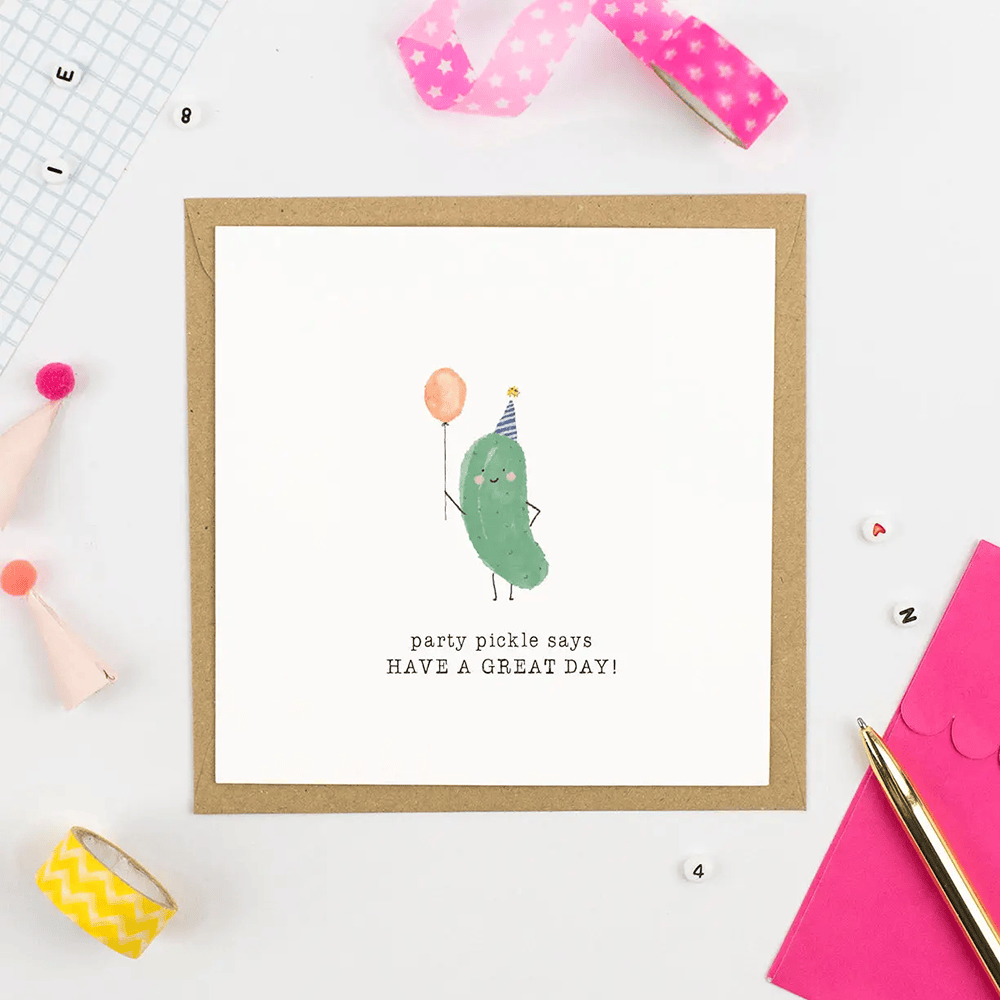 Greeting card - Birthday - Pickle Pickled Pom Pom