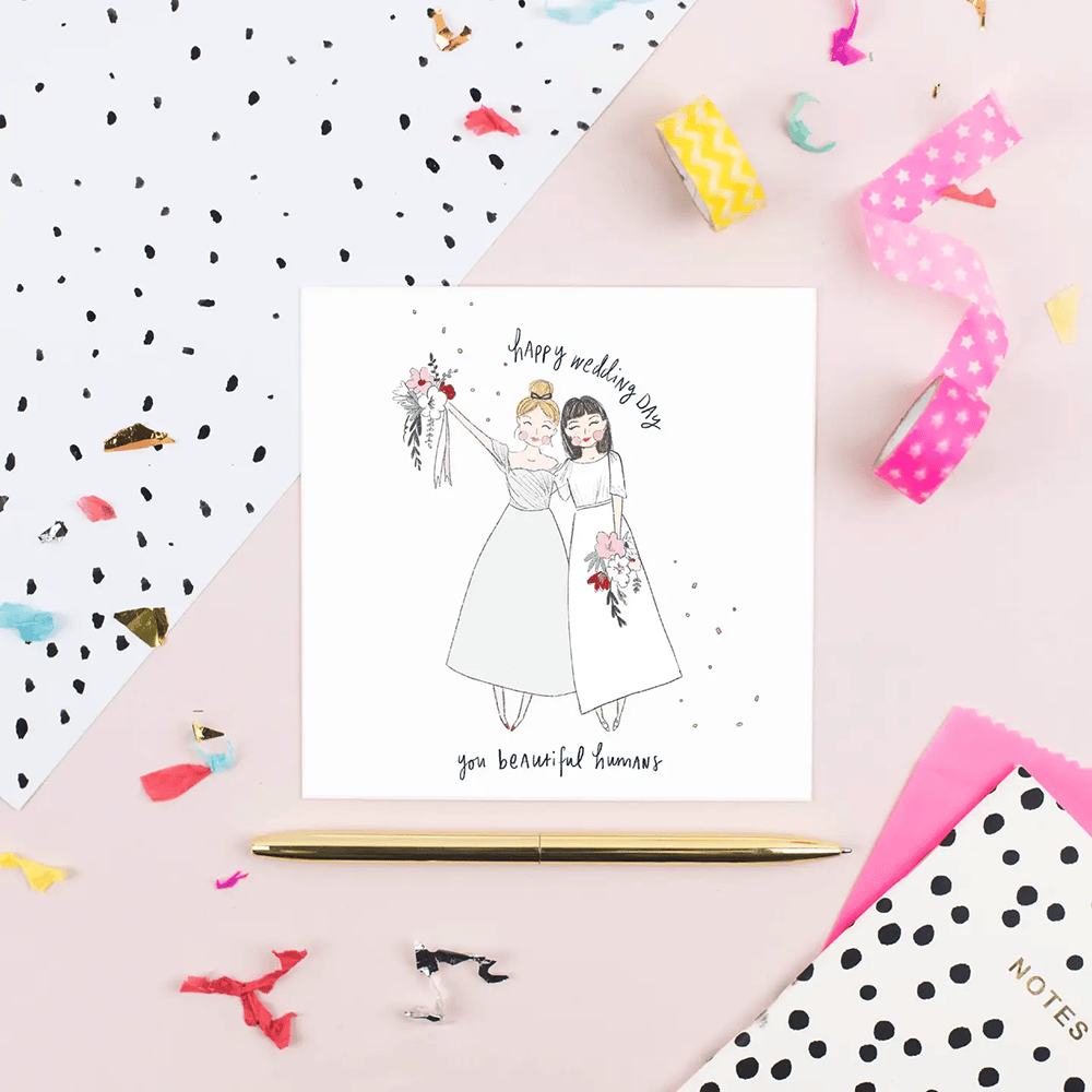 Wedding Day Greeting Card - Women Pickled Pom Pom