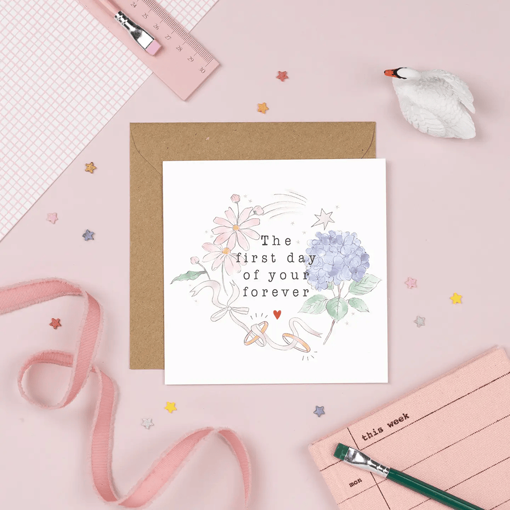 Wedding Day Greeting Card - First day Pickled Pom Pom