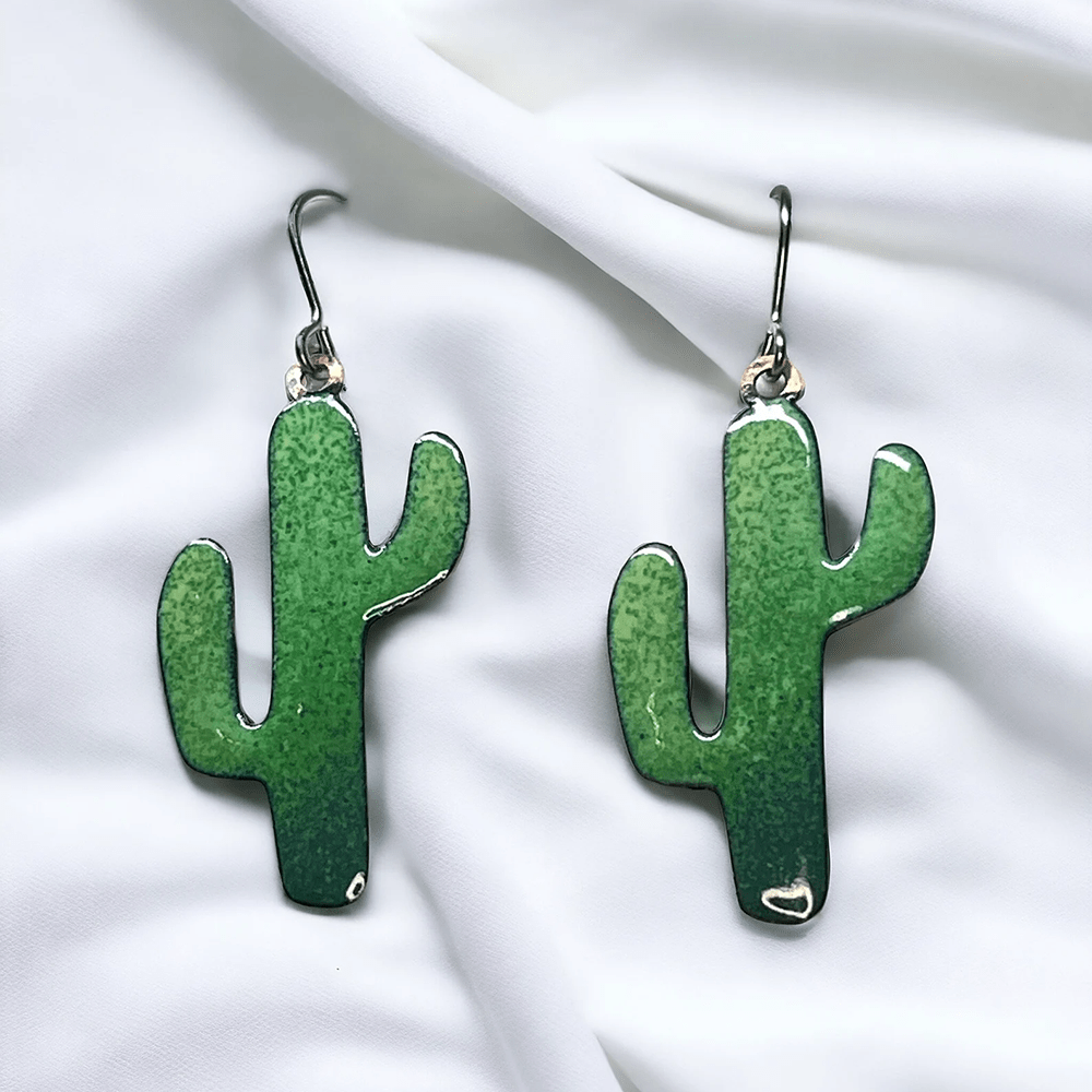 Cactus enamel earrings Mise by Majella