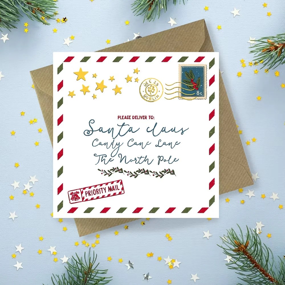 Vintage Christmas Card - Letter to Santa Sayers Studio