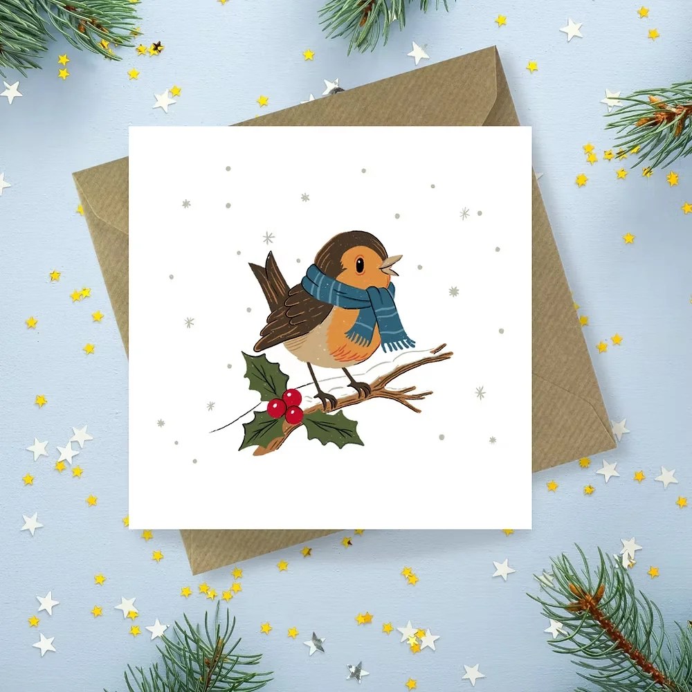 Vintage Christmas Card - Robin Sayers Studio