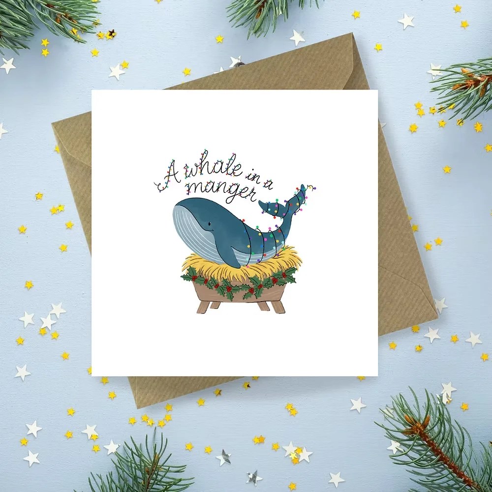 Sayers Christmas card - A whale Sayers Studio