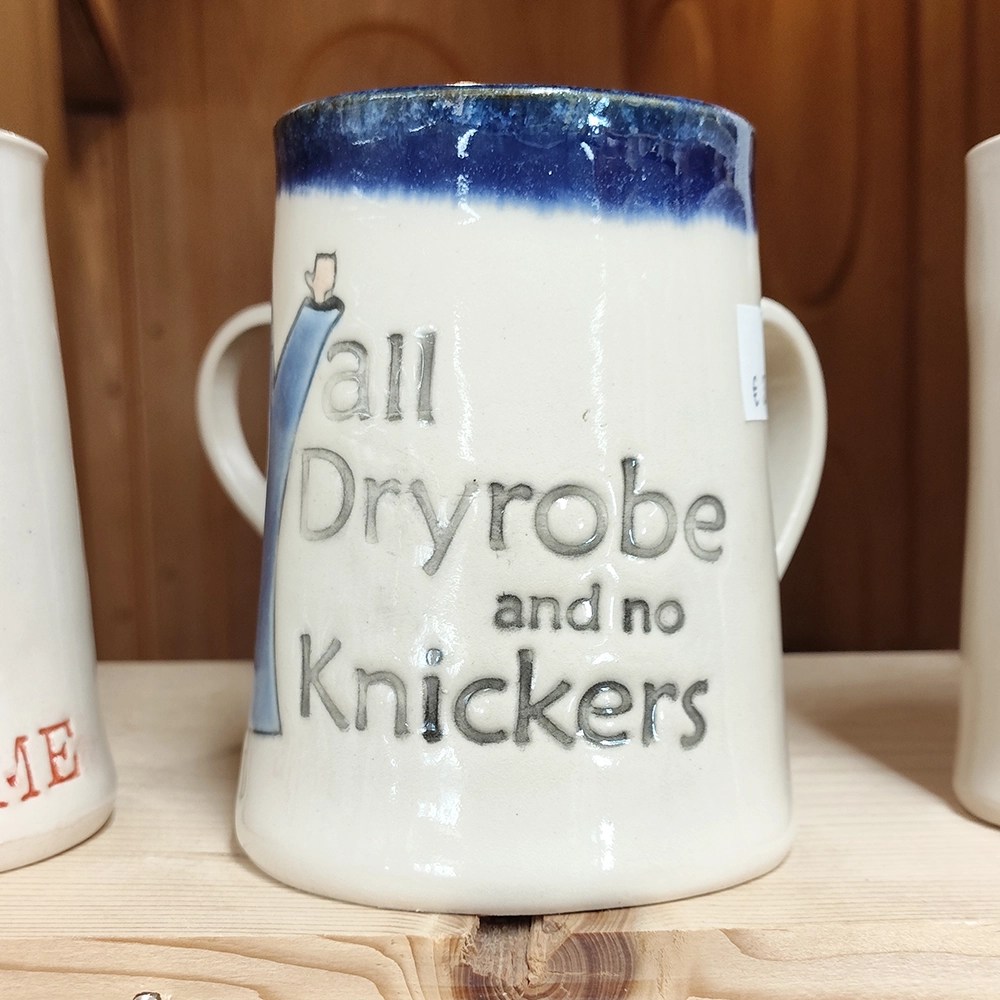 Dryrobe mug - No knickers, Blue