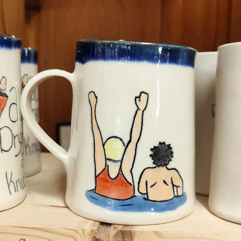 Swim buddies mug - Couple Clare Blount Pottery