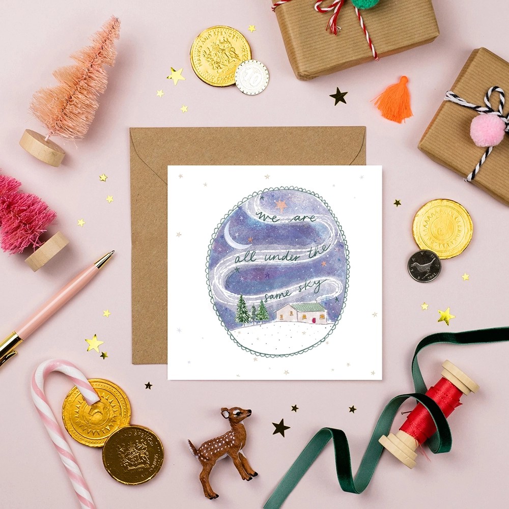 Christmas greeting cards - We are all under the same sky Pickled Pom Pom