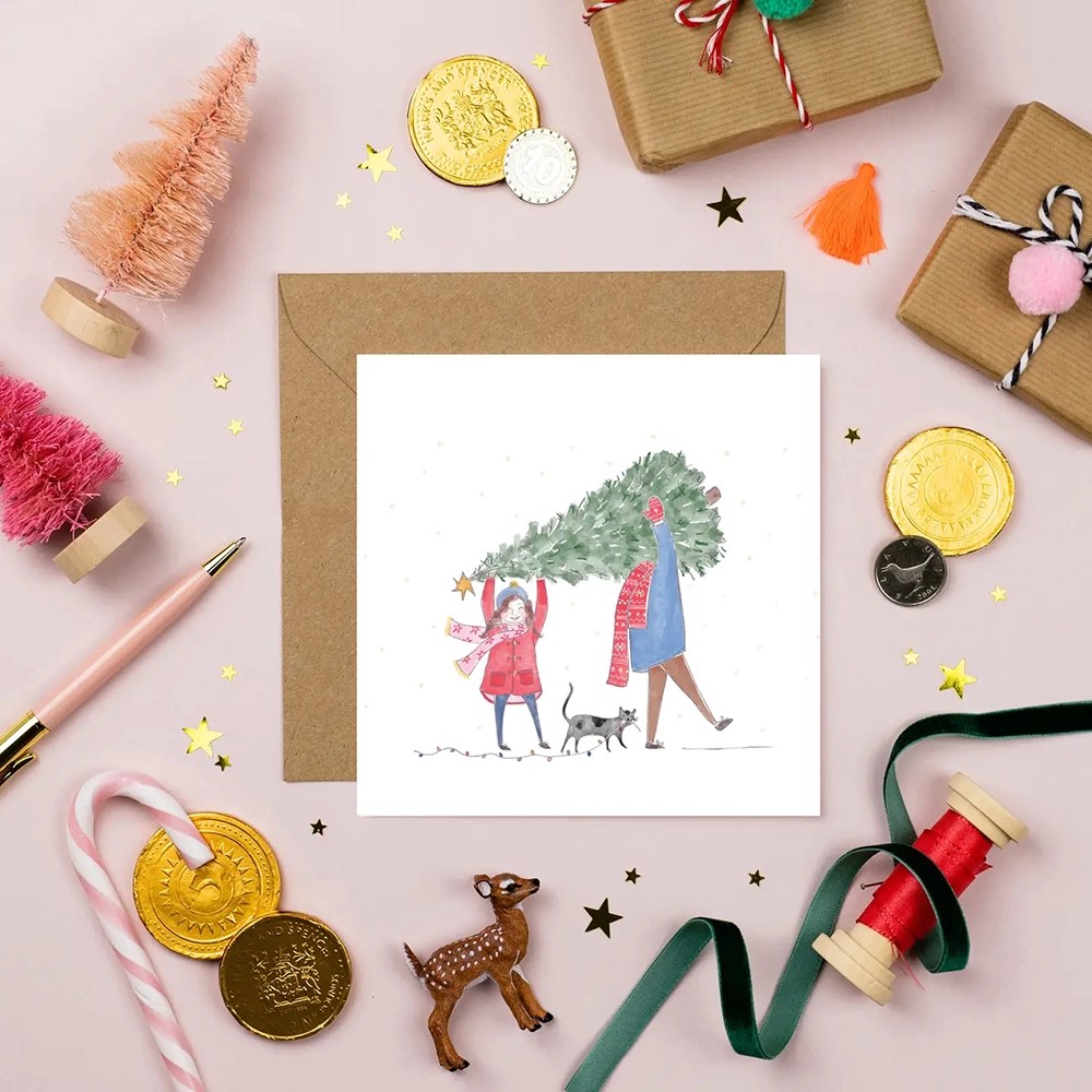 Christmas greeting cards - Cat Pickled Pom Pom