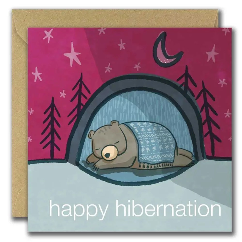 Christmas greeting cards - She Designs He Prints - Happy Hibernation