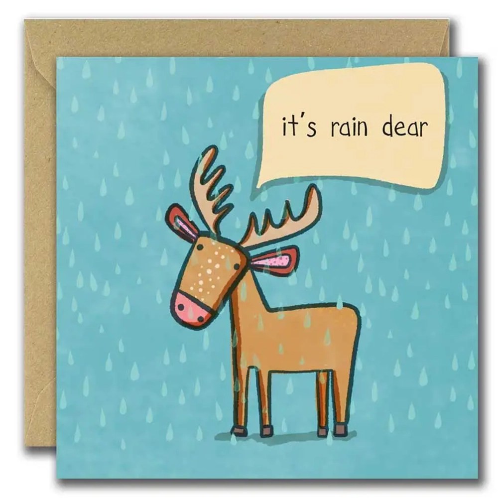 Christmas greeting cards - She Designs He Prints - It's Rain Dear