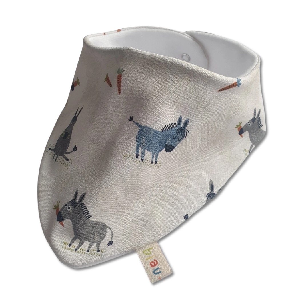 Organic Cotton Jersey Dribble Bib - Donkey Biau Biau