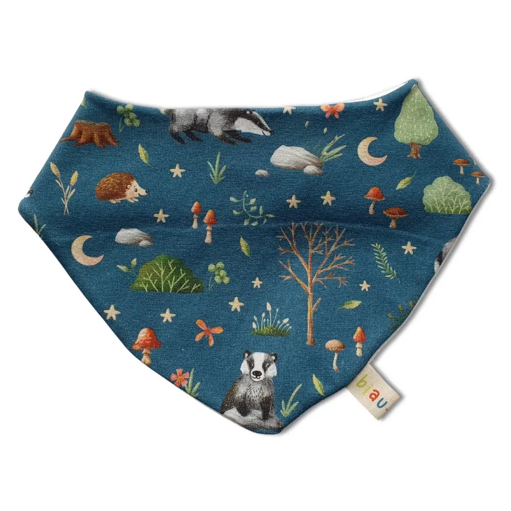 Organic Cotton Jersey Dribble Bib - Forest Biau Biau