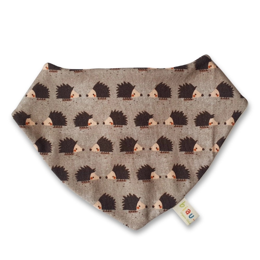 Organic Cotton Jersey Dribble Bib - Hedgehogs Biau Biau