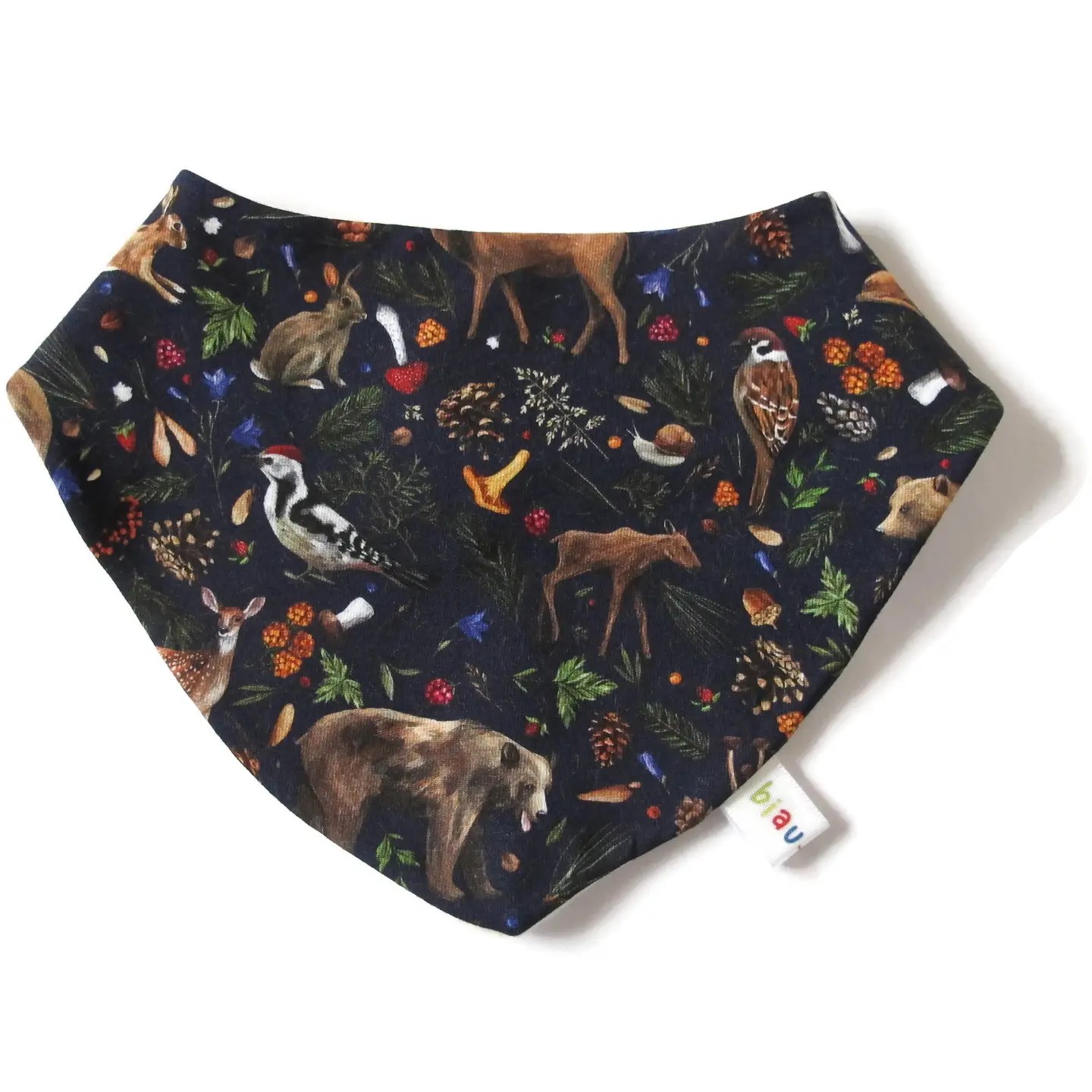 Organic Cotton Jersey Dribble Bib - Woodland Biau Biau