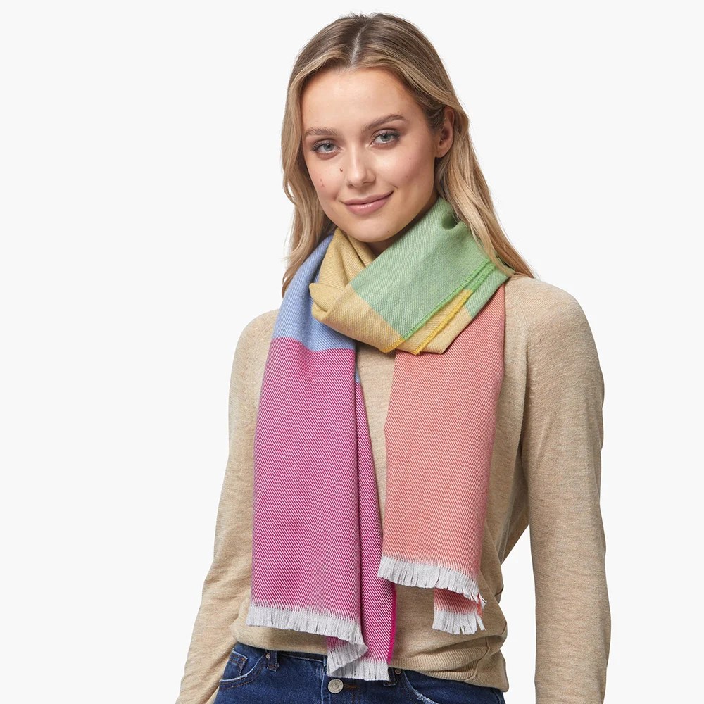 Foxford Extra Fine Merino Scarf - Rainbow