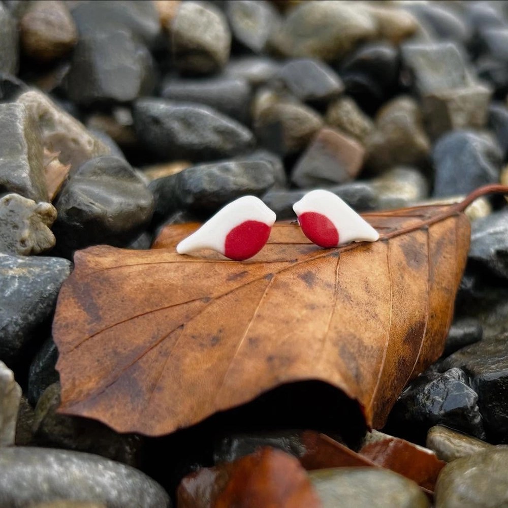 Porcelain stud earrings Natalie Alers Jewellery