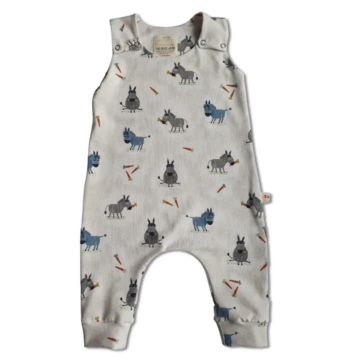 Organic Cotton Jersey Romper - Donkey, 9/12 months Biau Biau