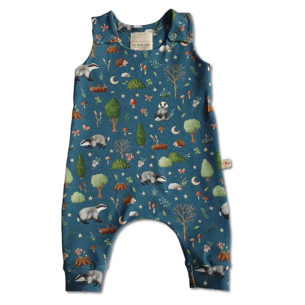 Organic Cotton Jersey Romper - Forest, 9/12 months Biau Biau