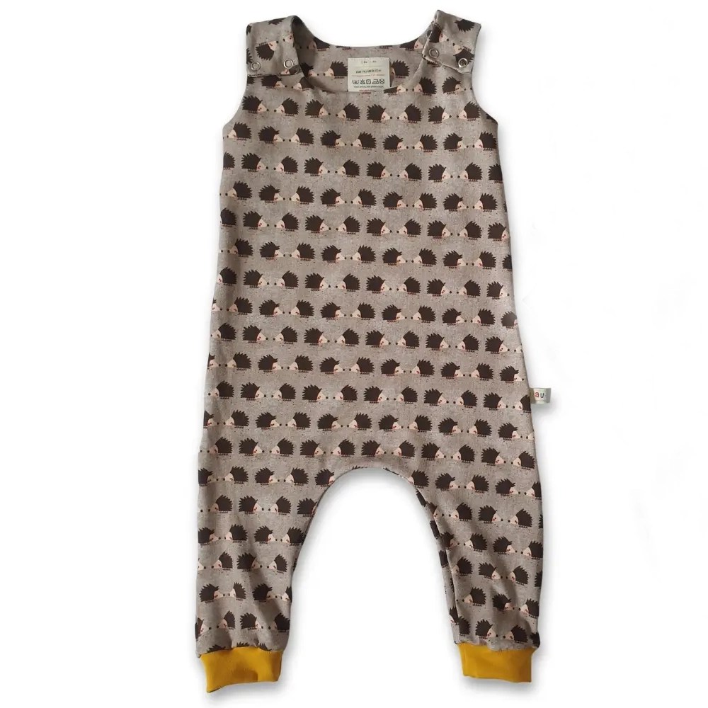 Organic Cotton Jersey Romper - Hedgehogs, 0/3 months Biau Biau