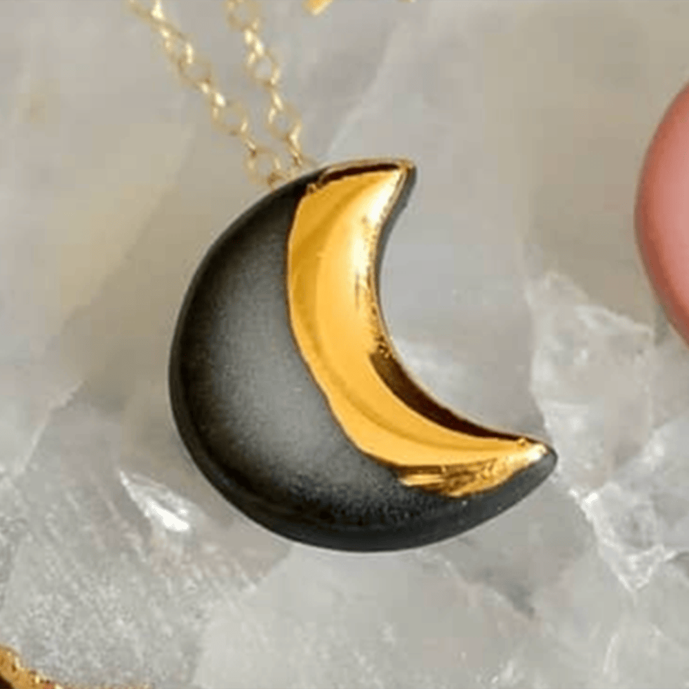 Moon porcelain necklace Danu