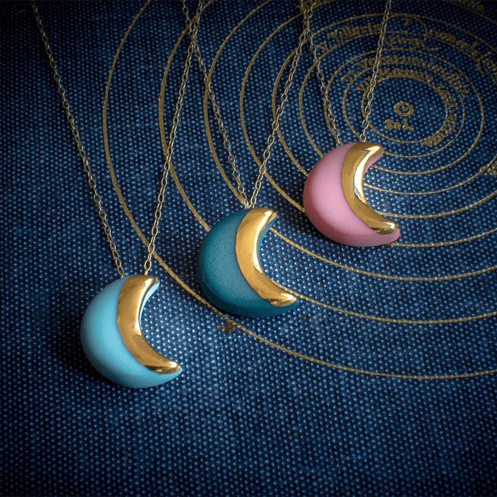 Moon porcelain necklace Danu