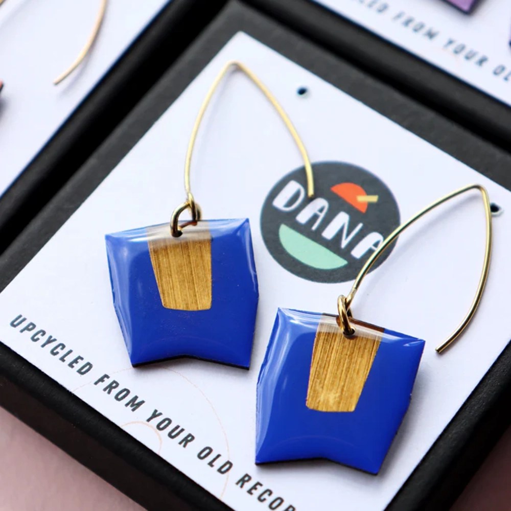 The Connie earrings - Dark blue/gold