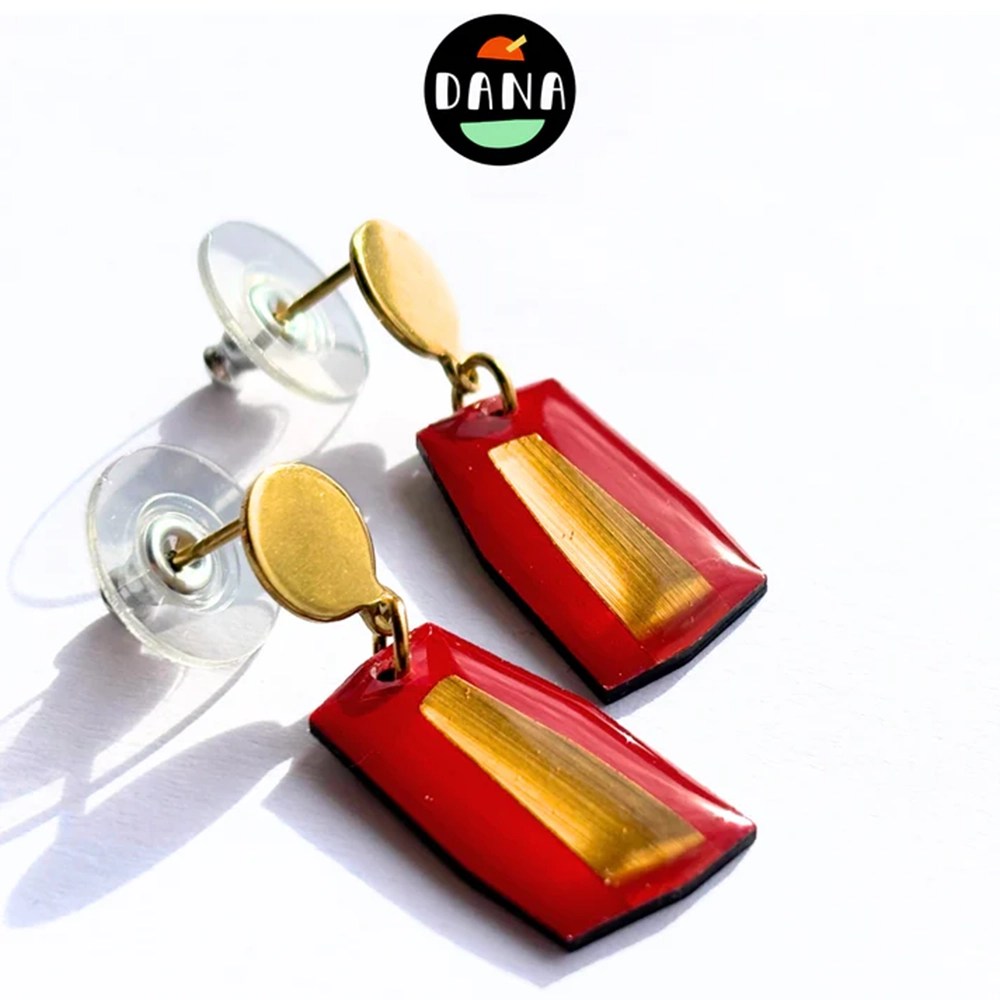 The Ella earrings - Red/gold