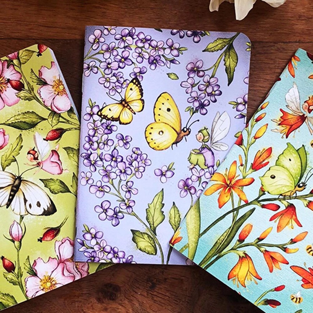 Notebook - A6 - Butterflies - Dames's Violet & Clouded Yellow Butterfly