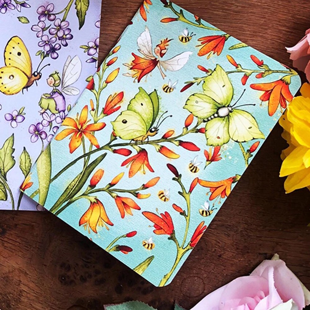 Notebook - A6 - Butterflies - Montbretia & Brimstone Butterfly