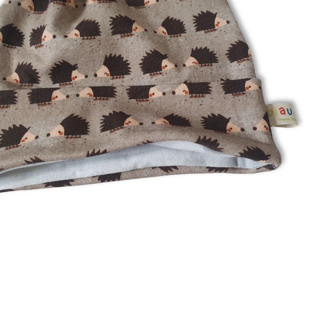 Organic Cotton Jersey Baby Hat - Hedgehogs, 0 - 3 months