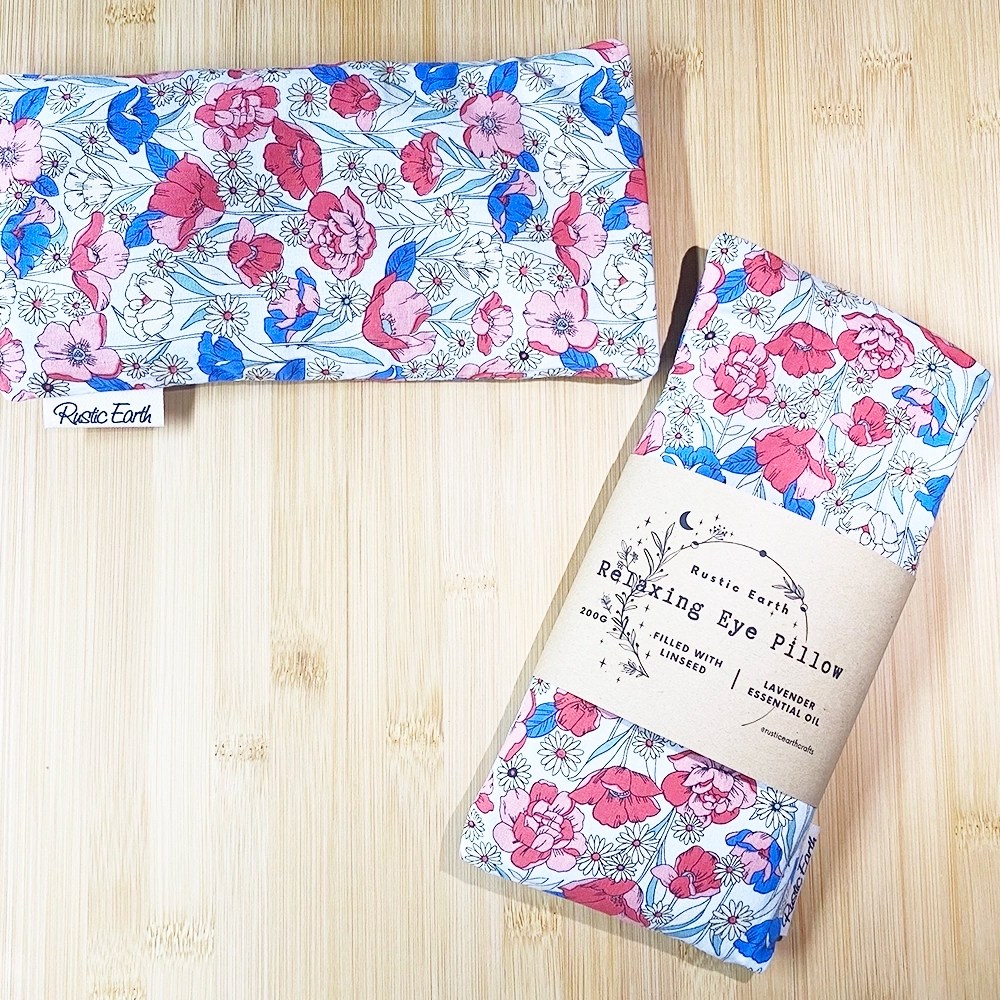 Linseed & Lavender Eye Pillow - Blue and red