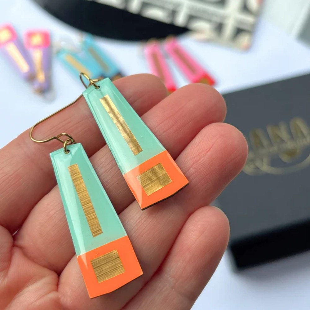 Lexi earrings - Orange/mint