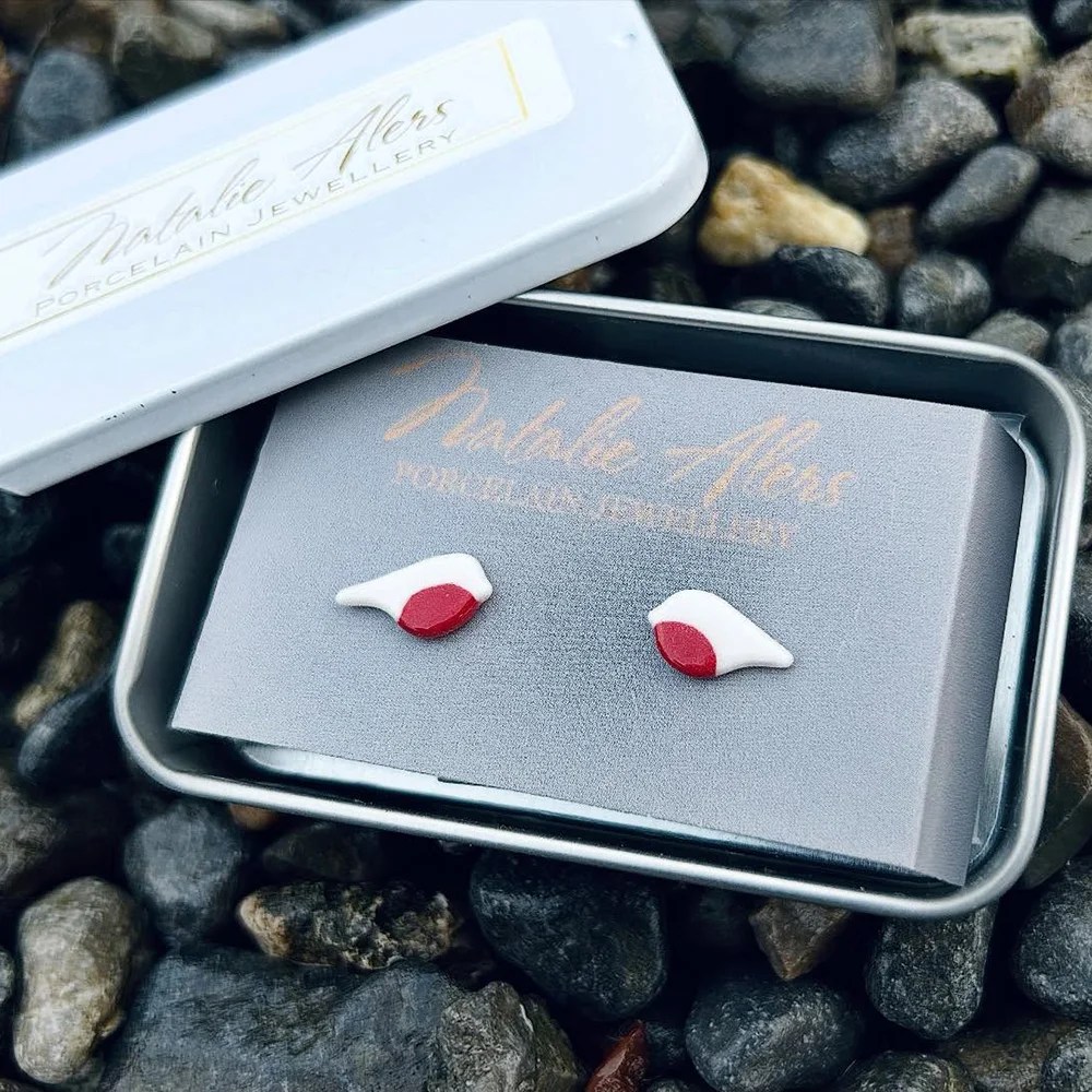 Porcelain stud earrings - Robin