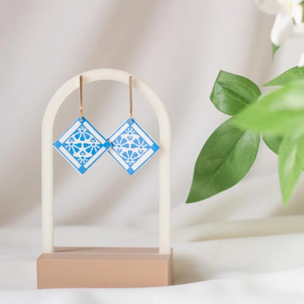 Portugal Blue Tile Earrings - Model 1