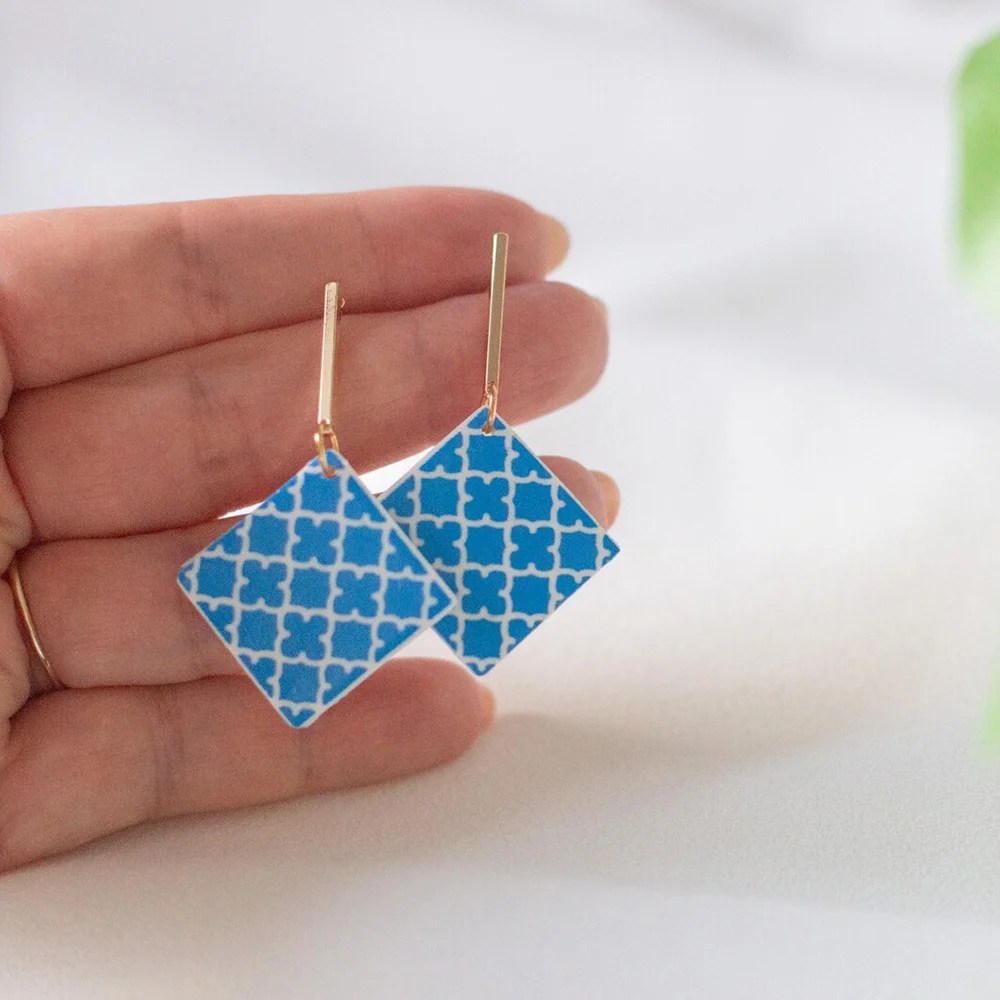 Portugal Blue Tile Earrings - Model 2