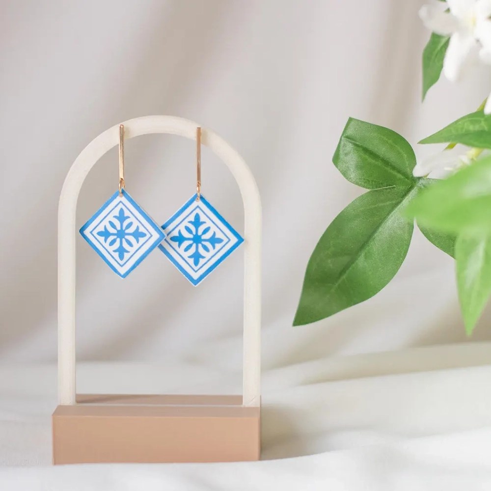 Portugal Blue Tile Earrings - Model 3